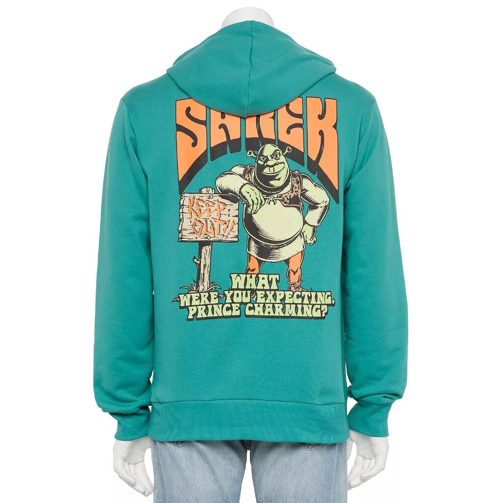 New! Shrek Fleece Hoodie Sweatshirt Double-Sided XL Cartoon Movie